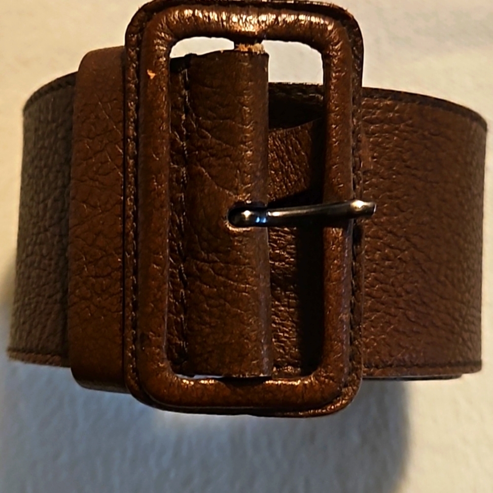 Prada Belt, Tobacco,  Pebble-Grain Leather